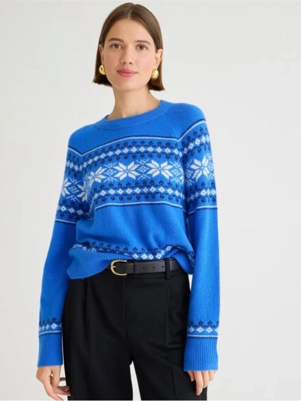 J. Crew Fair Isle Crewneck Sweater in Supersoft yarn
